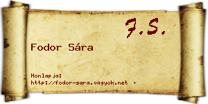 Fodor Sára névjegykártya