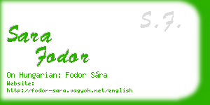 sara fodor business card