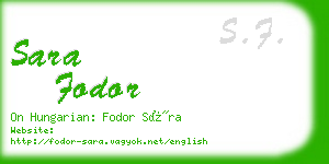 sara fodor business card